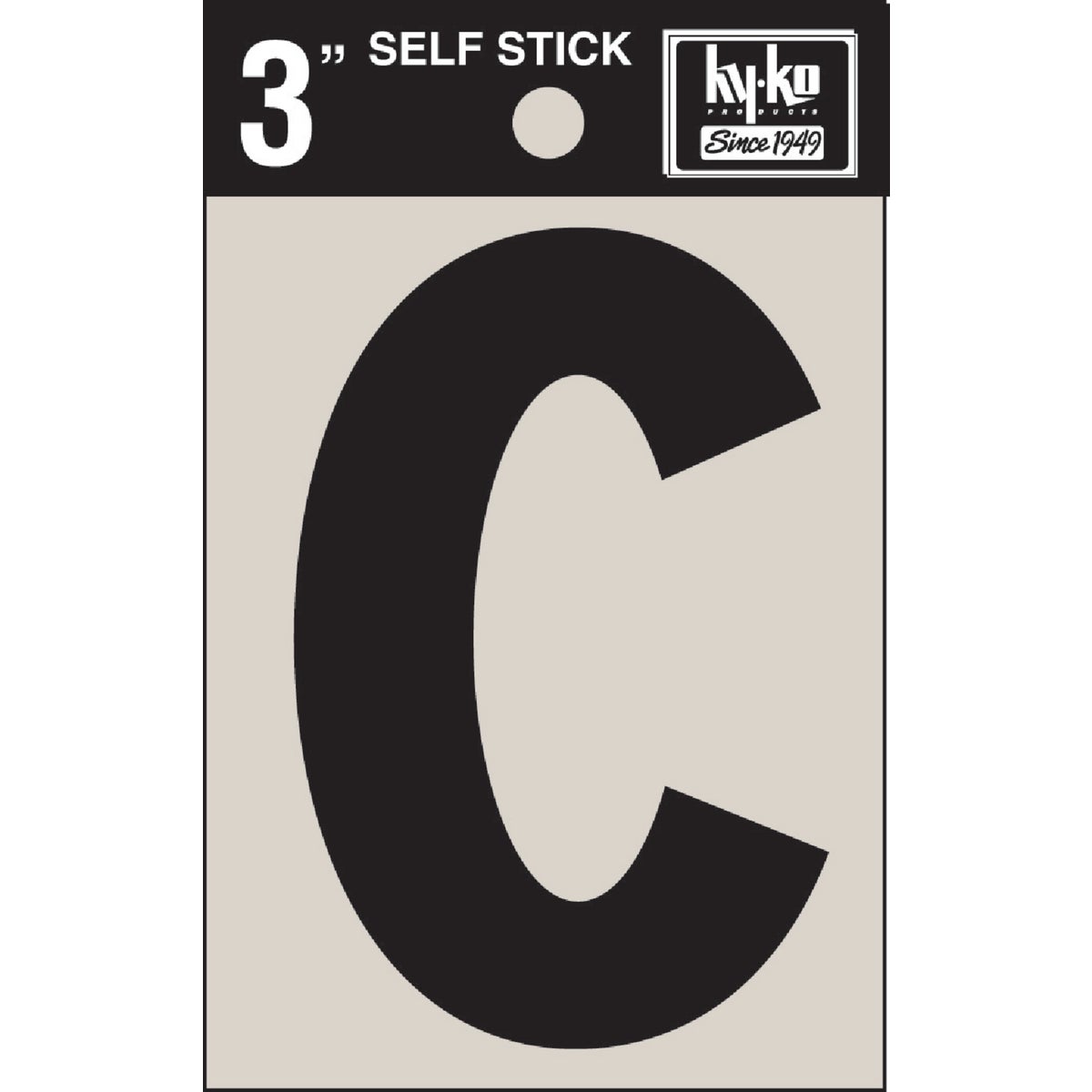 Hy-Ko Vinyl 3 In. Non-Reflective Adhesive Letter, C