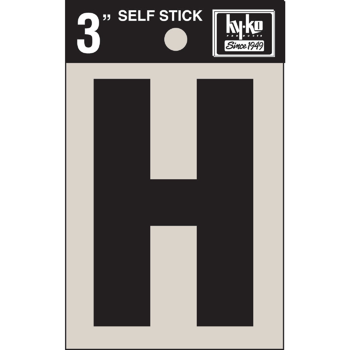 Hy-Ko Vinyl 3 In. Non-Reflective Adhesive Letter, H