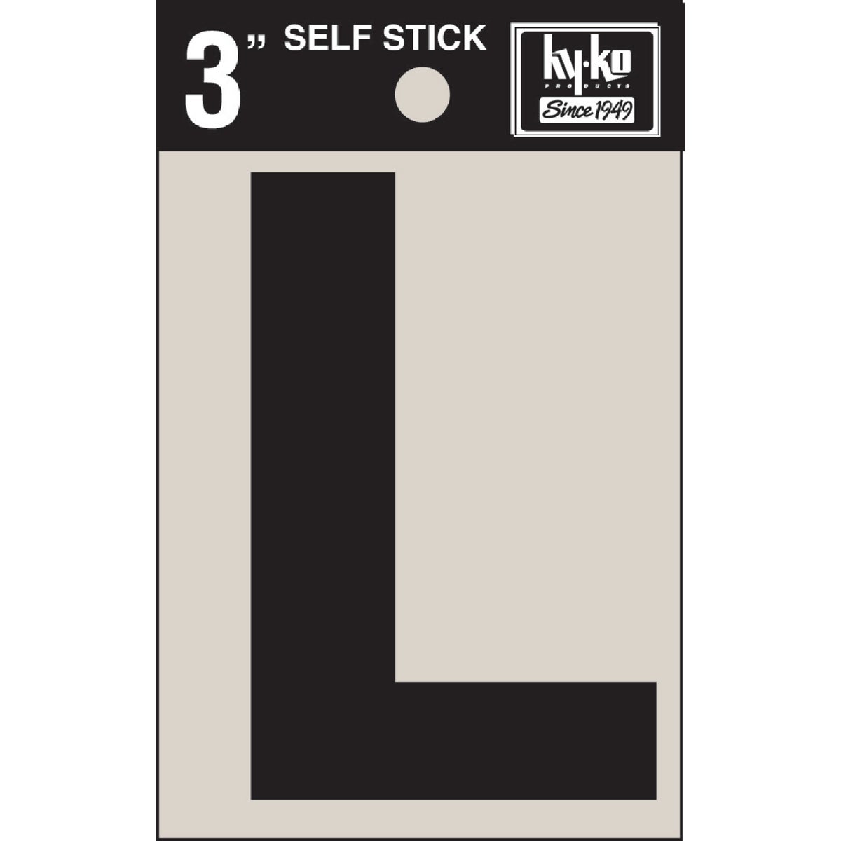 Hy-Ko Vinyl 3 In. Non-Reflective Adhesive Letter, L