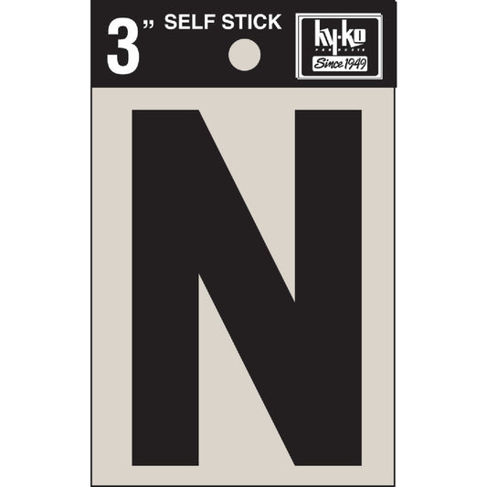 Hy-Ko Vinyl 3 In. Non-Reflective Adhesive Letter, N