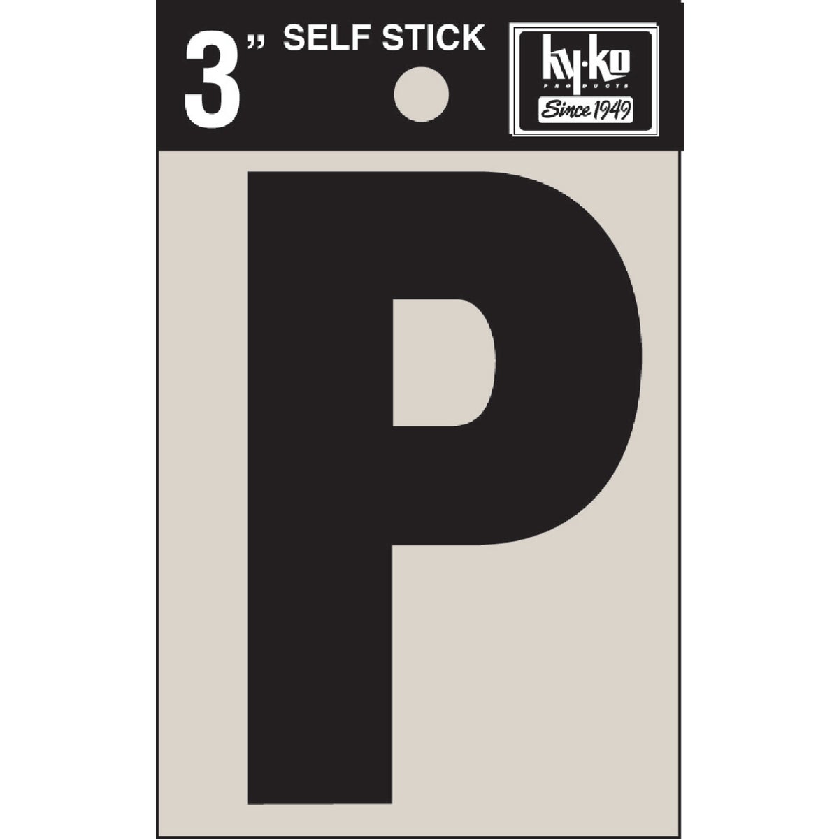 Hy-Ko Vinyl 3 In. Non-Reflective Adhesive Letter, P