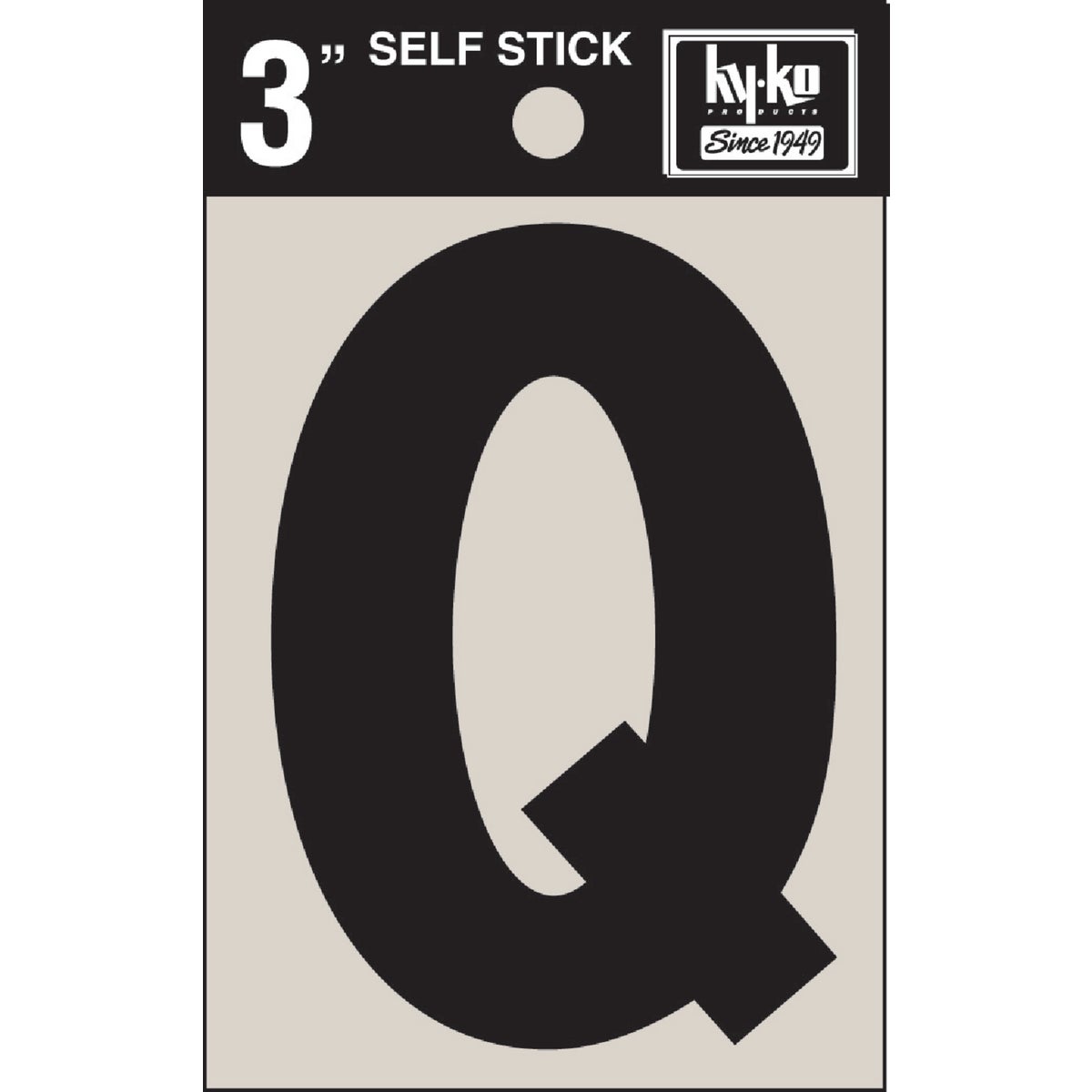 Hy-Ko Vinyl 3 In. Non-Reflective Adhesive Letter, Q