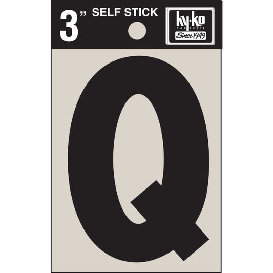 Hy-Ko Vinyl 3 In. Non-Reflective Adhesive Letter, Q