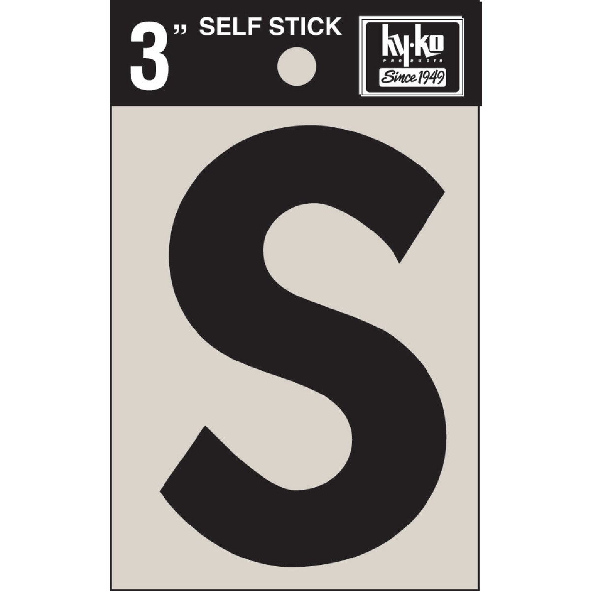 Hy-Ko Vinyl 3 In. Non-Reflective Adhesive Letter, S