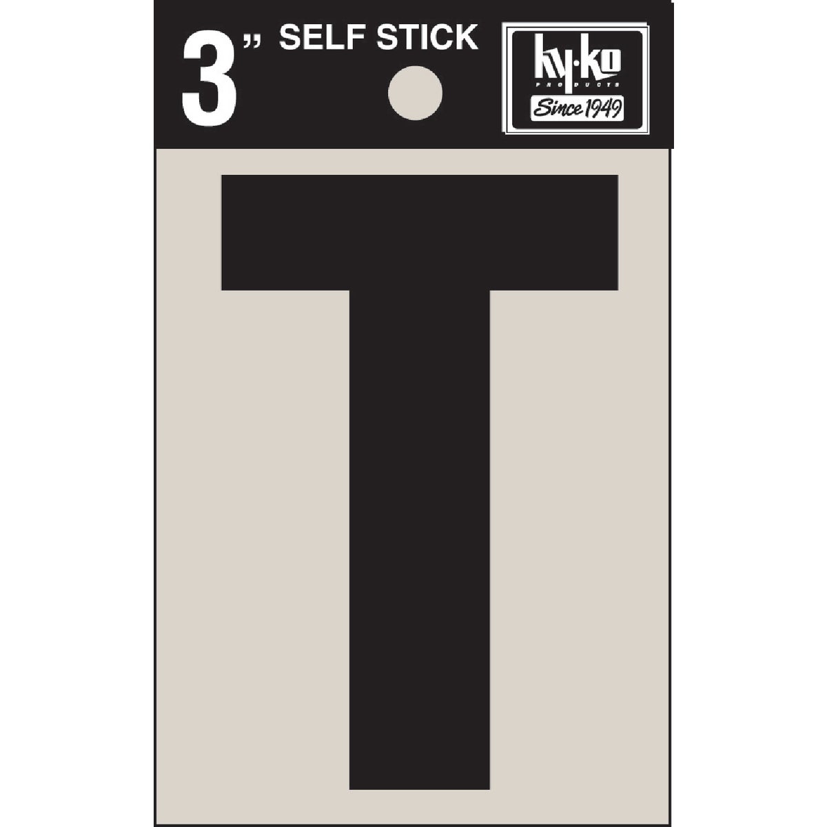 Hy-Ko Vinyl 3 In. Non-Reflective Adhesive Letter, T