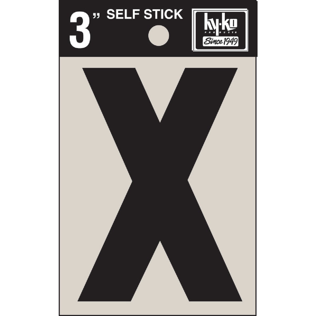 Hy-Ko Vinyl 3 In. Non-Reflective Adhesive Letter, X