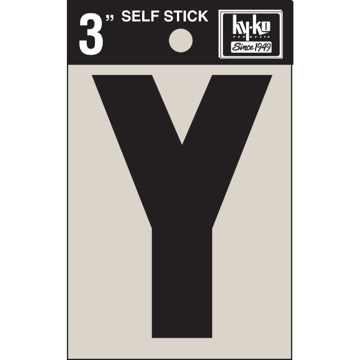 Hy-Ko Vinyl 3 In. Non-Reflective Adhesive Letter, Y