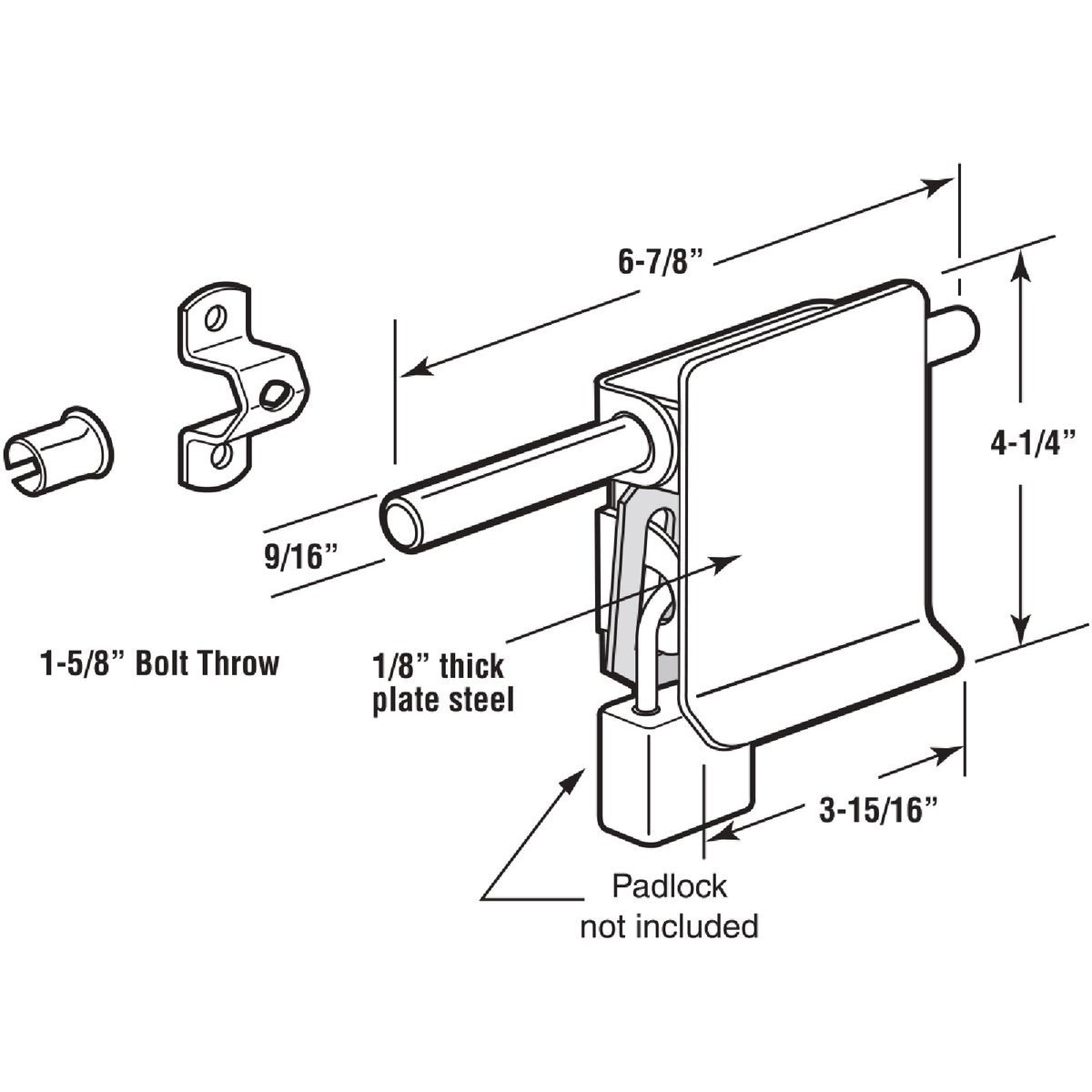 Prime-Line Tamper-Proof Garage & Shed Door Lock