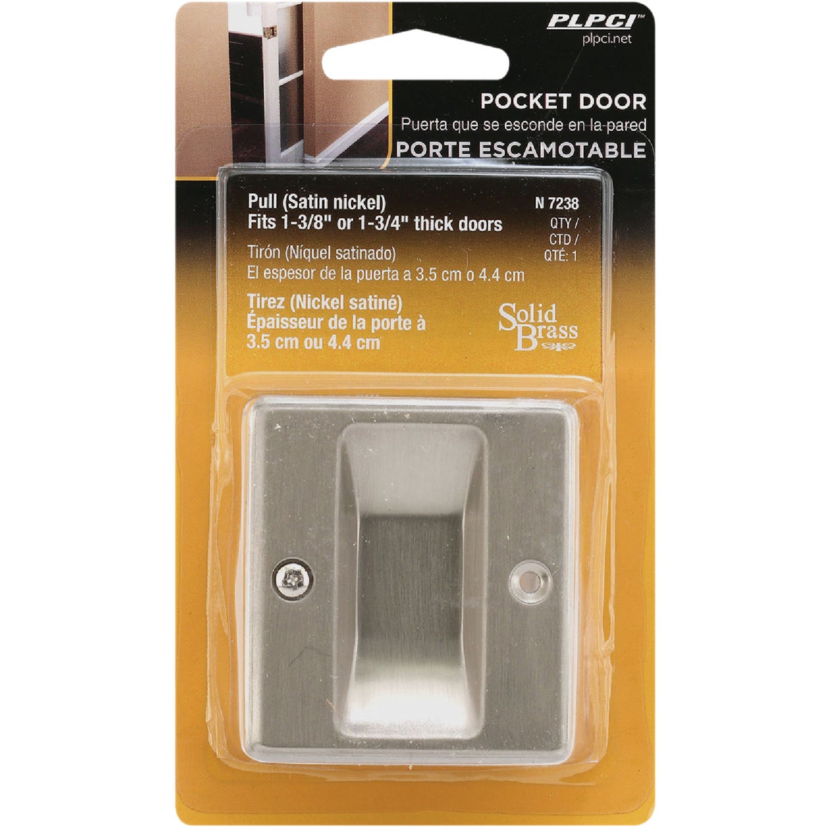 Prime-Line 2-3/4 Satin Nickel Pocket Door Pull