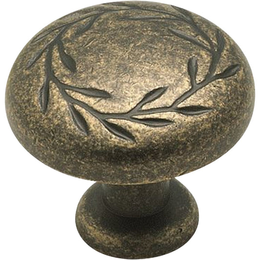 Amerock Nature's Splendor Weathered Brass 1-1/4 In. Cabinet Knob