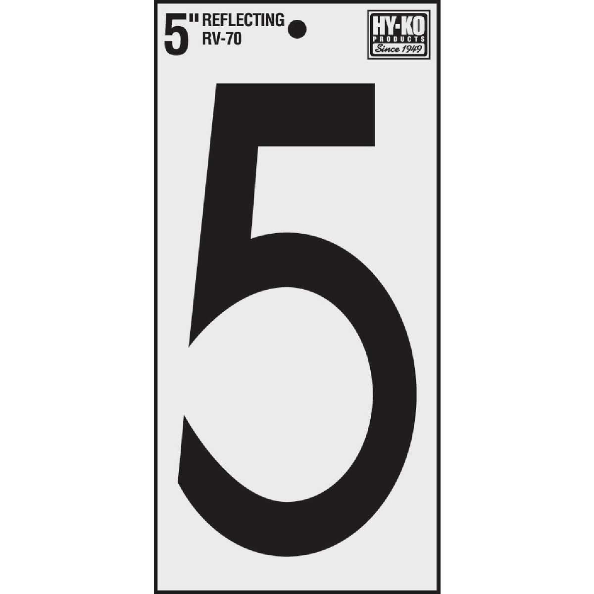 Hy-Ko Vinyl 5 In. Reflective Adhesive Number Five