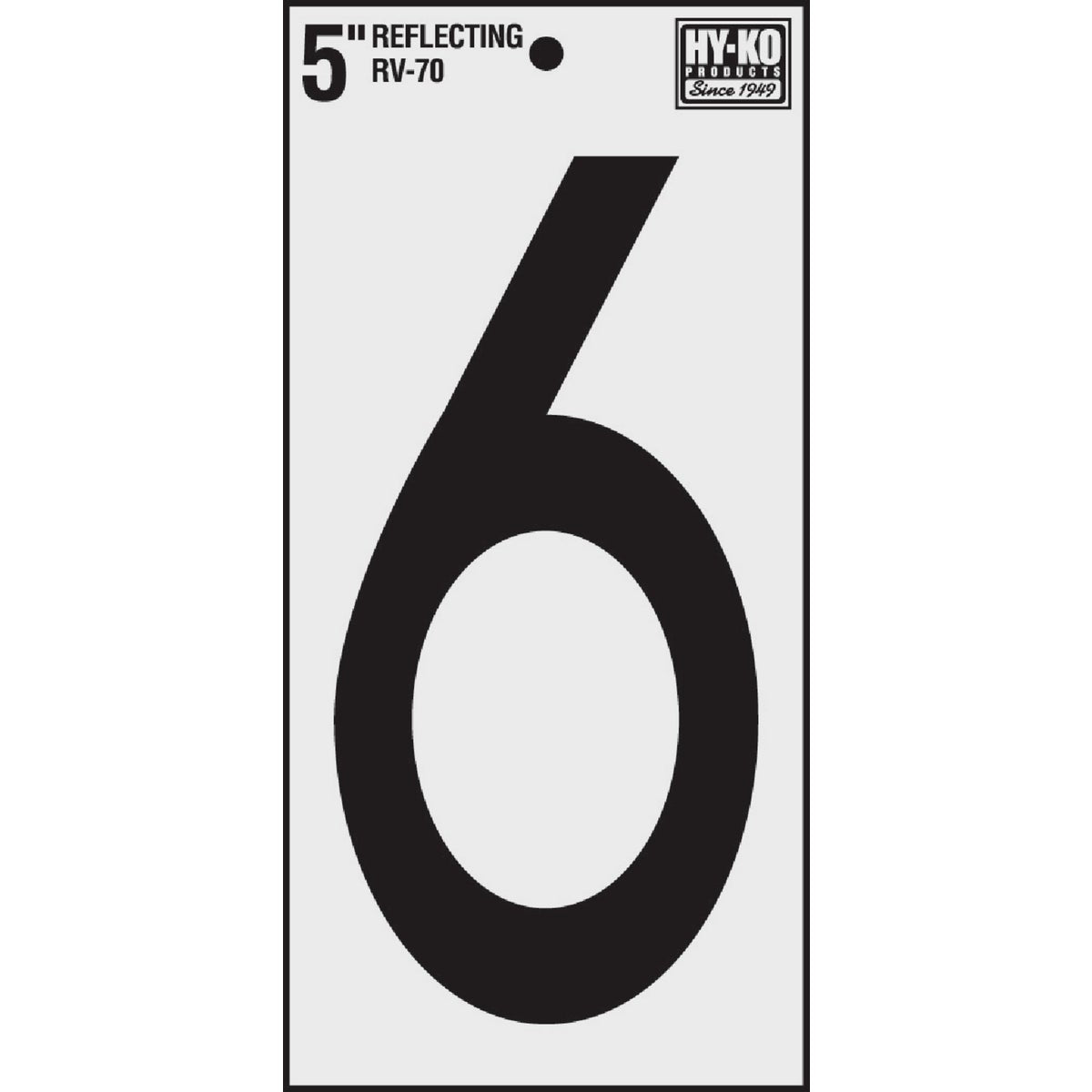 Hy-Ko Vinyl 5 In. Reflective Adhesive Number Six