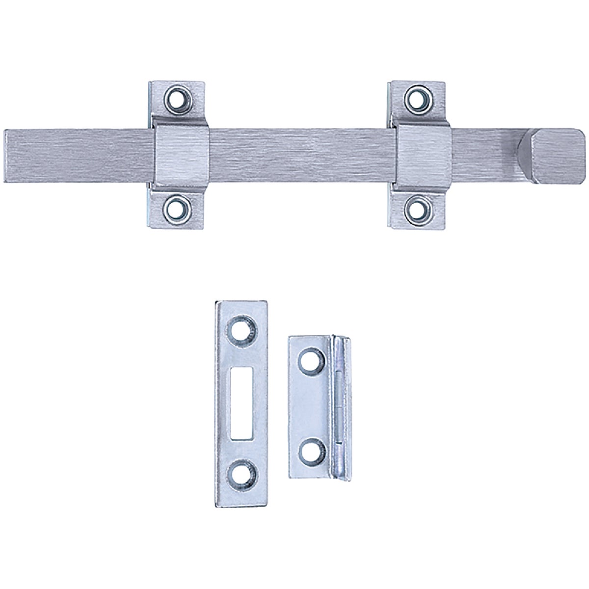 Tell Commercial 8 In. Satin Chrome Door Surface Bolt