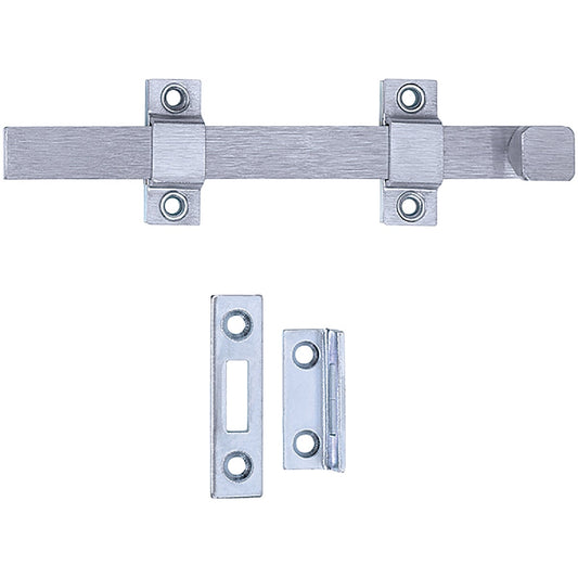 Tell Commercial 8 In. Satin Chrome Door Surface Bolt