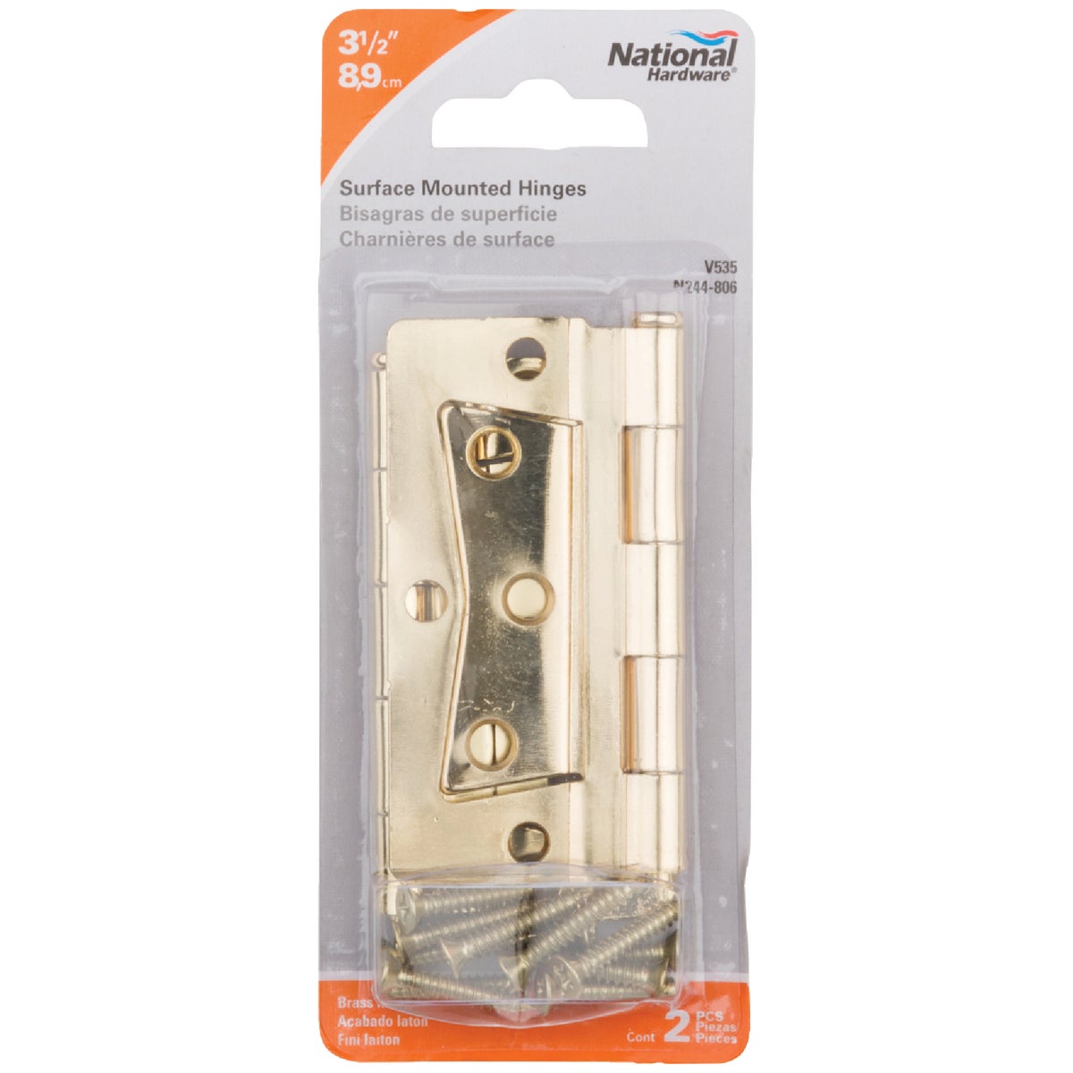 National 3-1/2 In. x 3-1/2 In. Non-Mortise Hinge (2 Count)