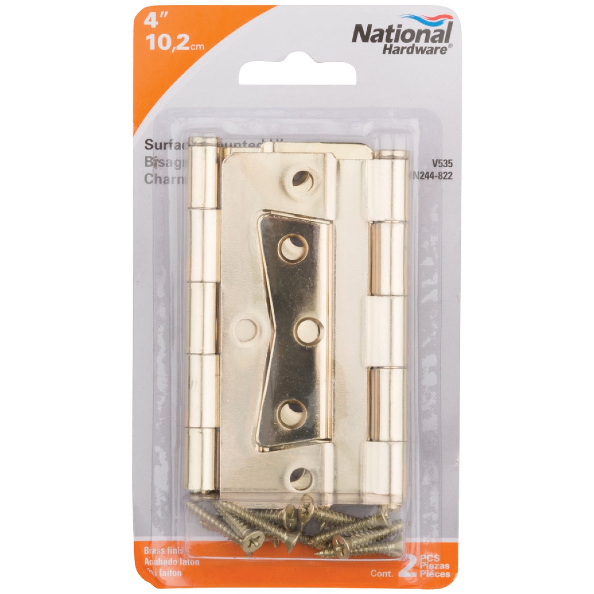 National 4 In. x 4 In. Non-Mortise Hinge (2 Count)