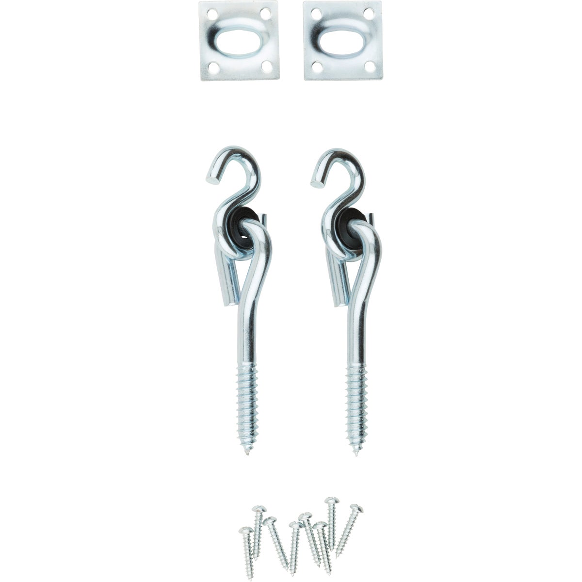 National Zinc Plated with WeatherGuard Steel Lag Screw Swing Hook Kit (2-Pack)