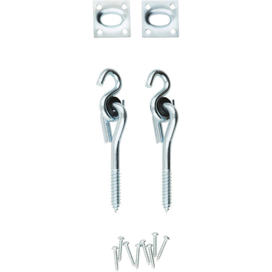 National Zinc Plated with WeatherGuard Steel Lag Screw Swing Hook Kit (2-Pack)