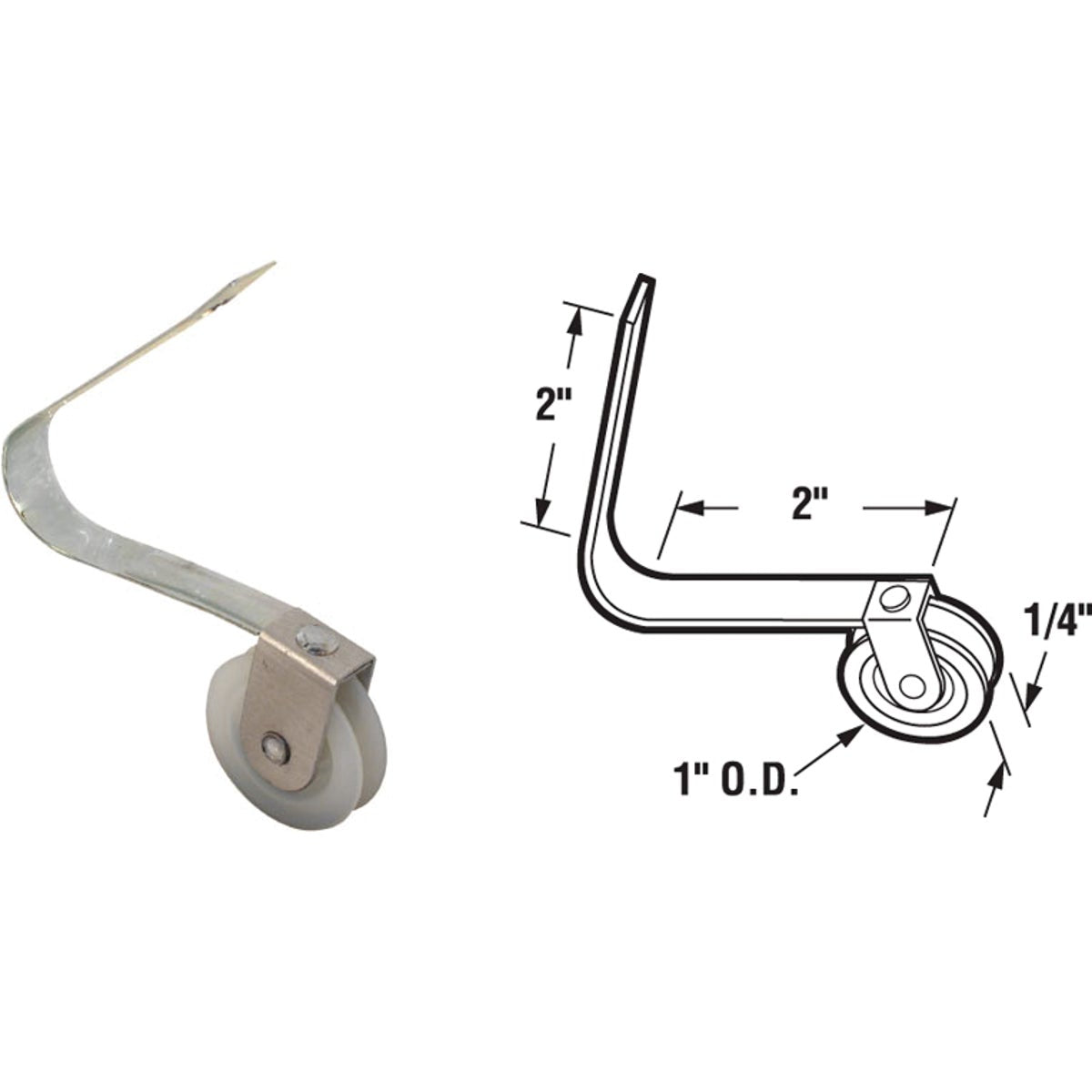 Slide-Co 1 In. x 1/4 In. Wire V-Spring Tension Screen Door Roller Assembly (2-Count)