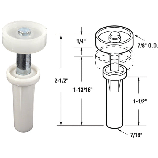 Prime-Line Nylon Base Bifold Door Top Roller Guide (2 Count)