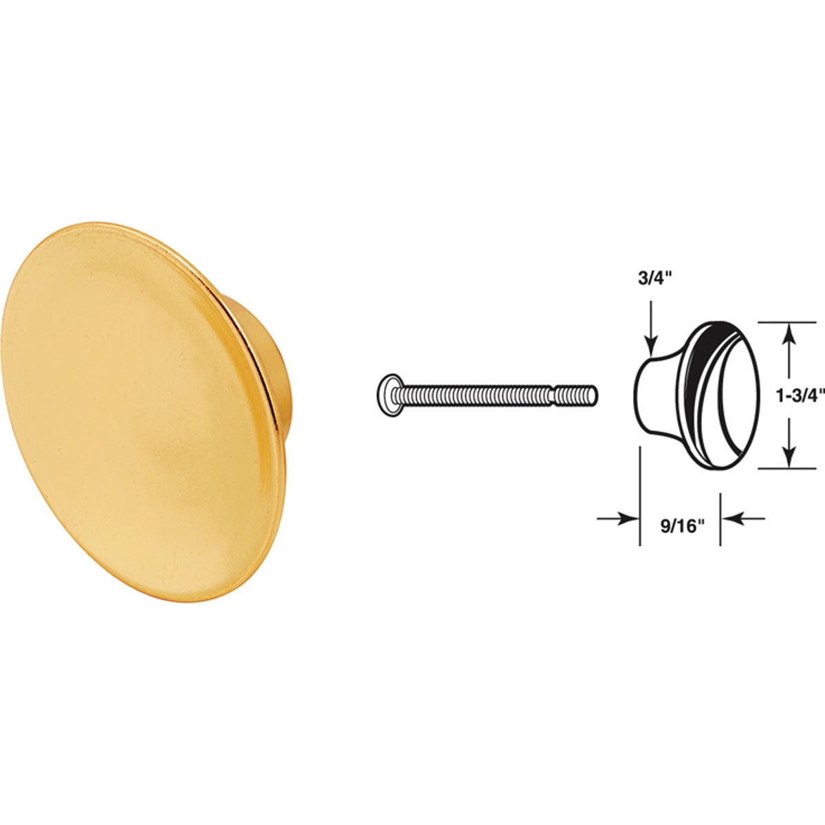 Prime Line Bi-Fold Brass Door Knob Pull (2 Count)