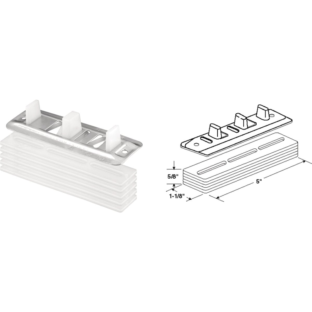 Prime-Line Bypass Door Guide & Carpet Risers