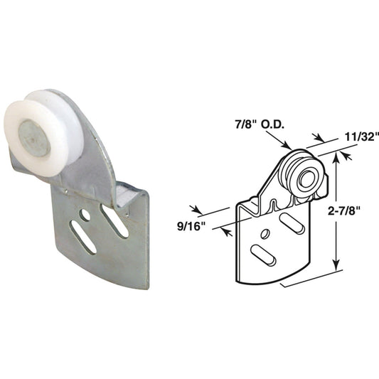 Slide-Co 9/16 In. Offset Adjustable Center Groove Single Wheel Bypass Door Roller (2-Count)