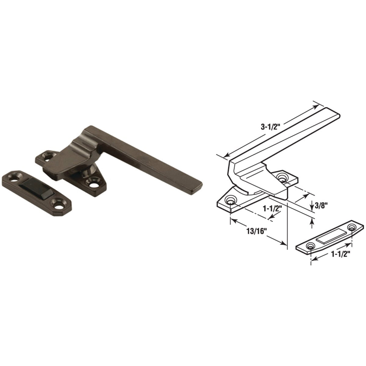 Slide-Co Left Hand Die-Cast Casement Locking Handle