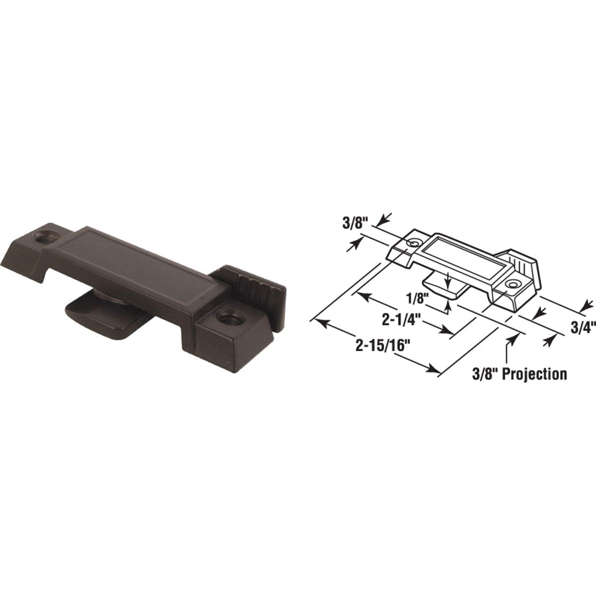 Prime-Line Bronze Latch Sliding Window Sash Lock