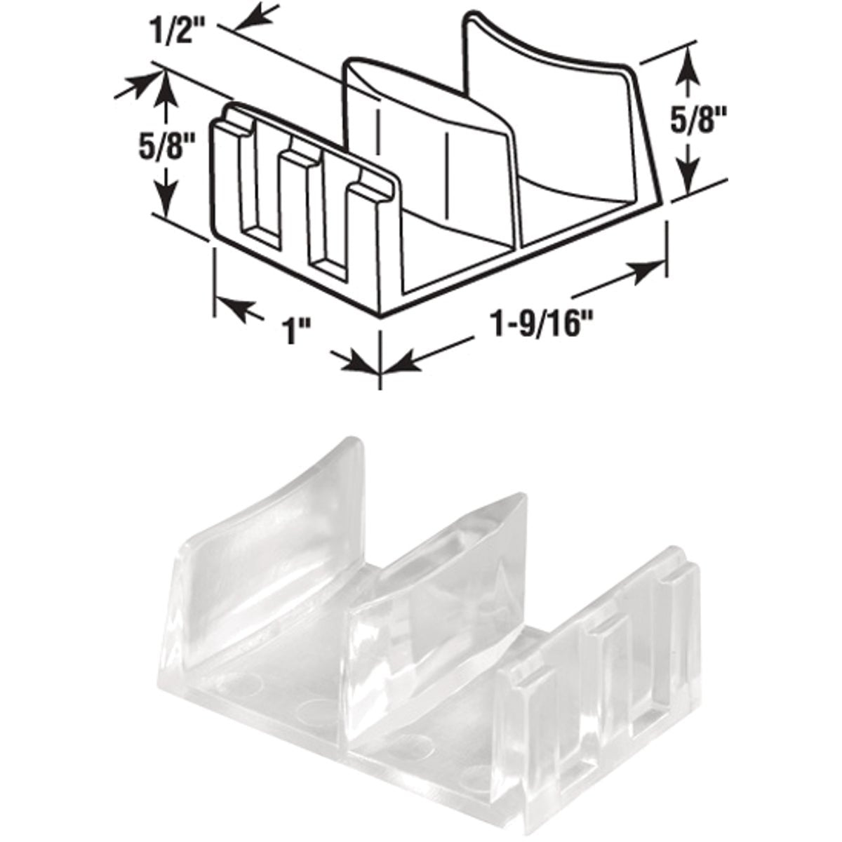 Slide-Co Nylon Shower Door Bottom Guide