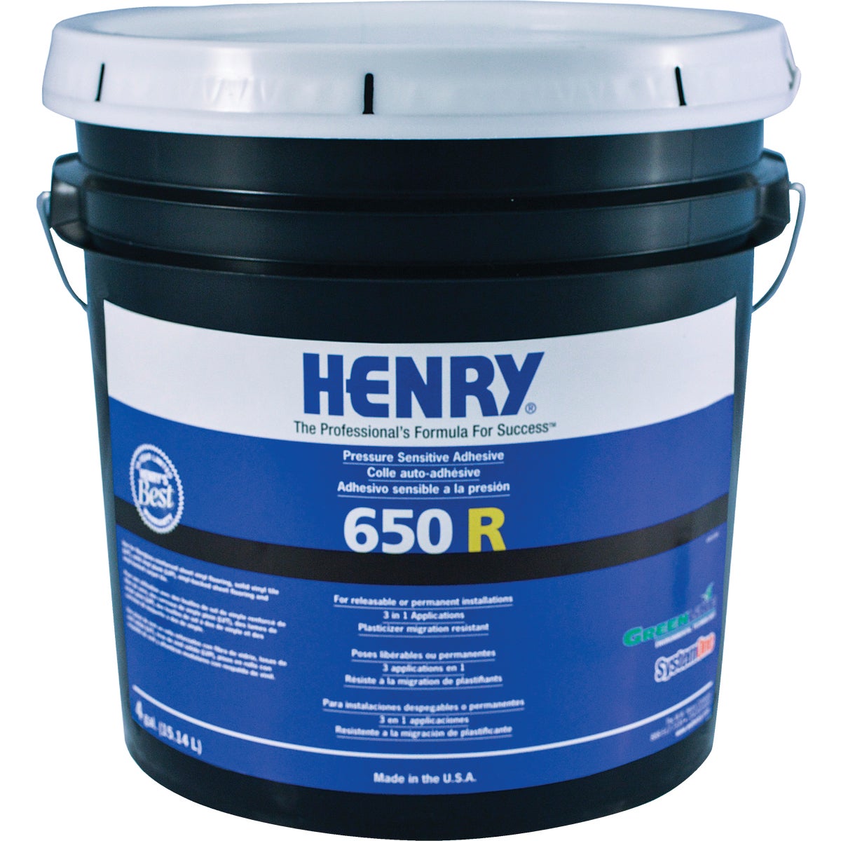 Henry Releasable Bond Pressure Sensitive Fiberglass Sheet Vinyl Floor Adhesive, 4 Gal.