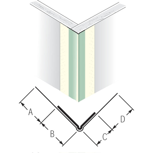 Beadex 1-7/16 In. x 10 Ft. Paper Faced Metal Outside Drywall Corner Bead