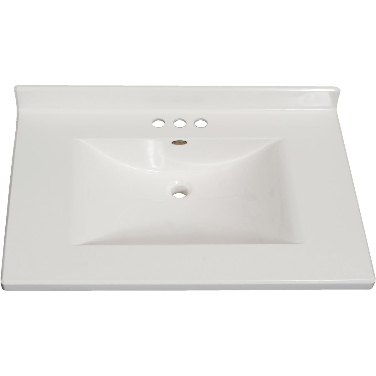 Imperial Marble 31 In. W x 22 In. D Gloss White Cultured Marble Vanity Top with Wave Bowl