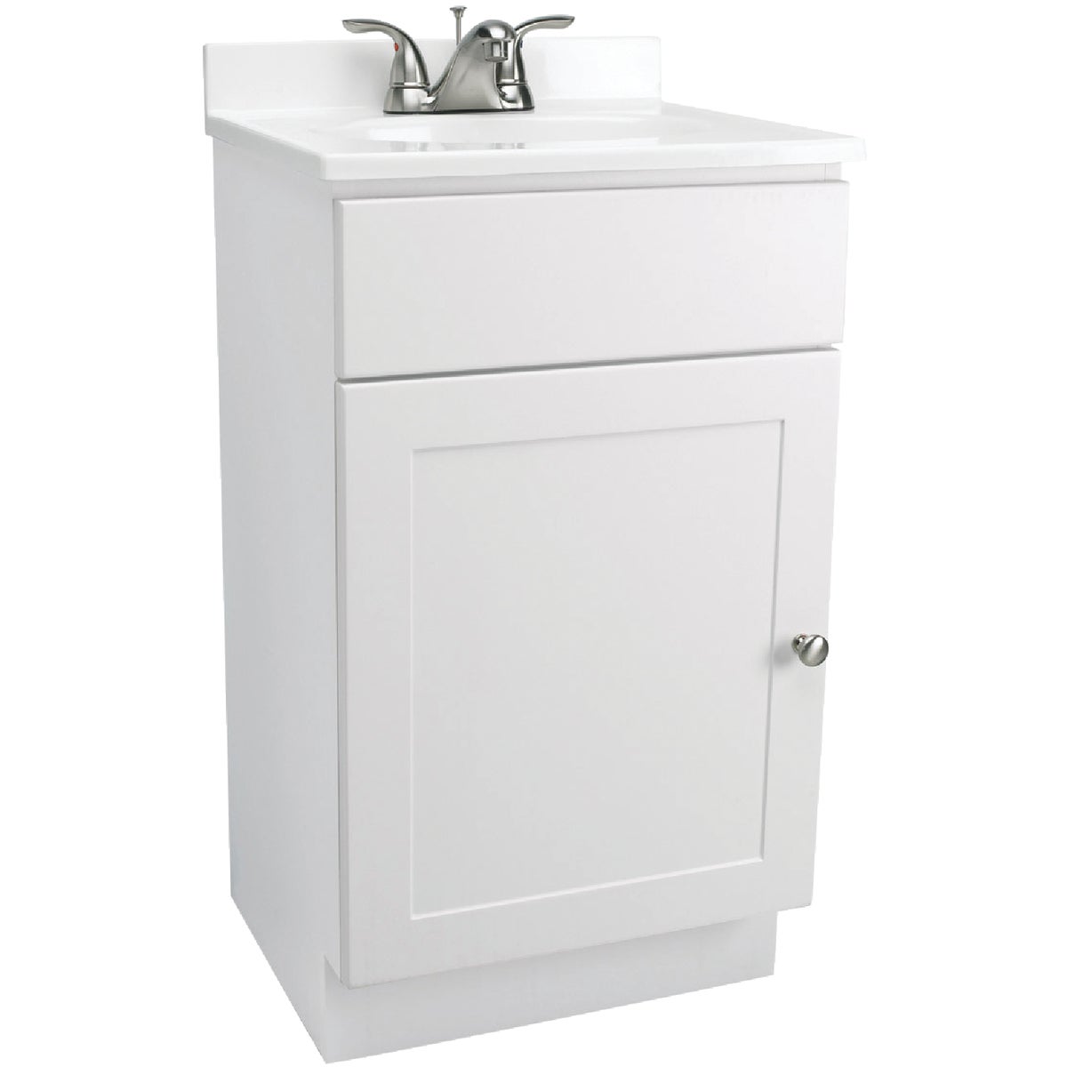 Design House White 18 In. W x 31-1/2 In. H x 16 In. D Combo Vanity with Cultured Marble Top