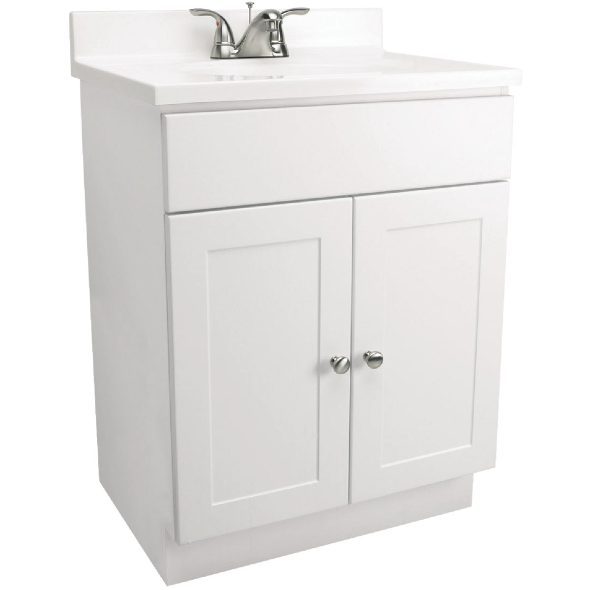 Design House White 24 In. W x 31-1/2 In. H x 18 In. D Combo Vanity with Cultured Marble Top