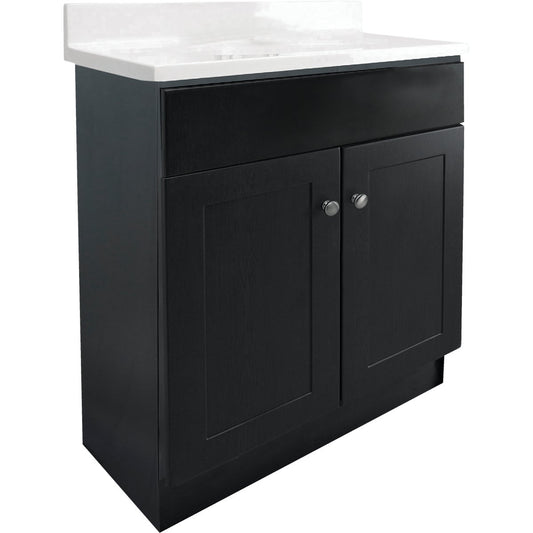 Design House Espresso 24 In. W x 31-1/2 In. H x 18 In. D Combo Vanity with Cultured Marble Top