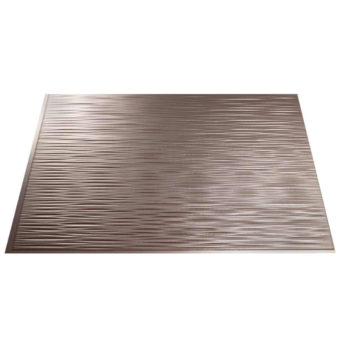 Fasade 18 In. x 24 In. Thermoplastic Backsplash Panel, Brushed Nickel Ripple