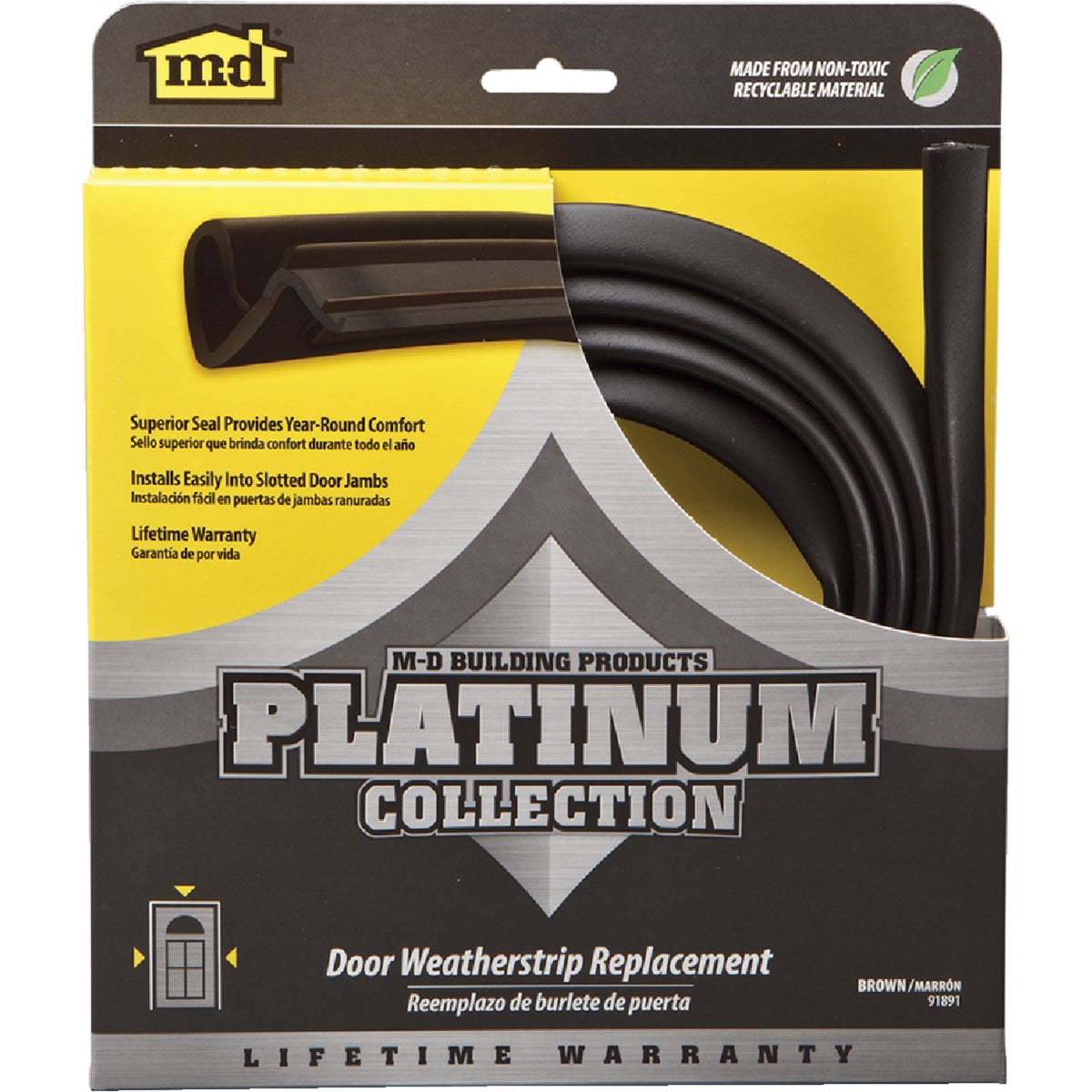 M-D 84" Brown Door Jambs Weatherstrip Replacement