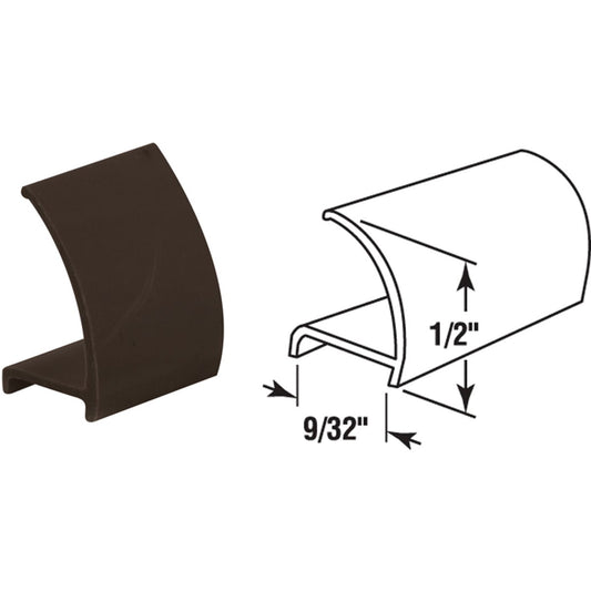 Prime-Line Make-2-Fit 72 In. Brown Snap-In Rigid Vinyl Glass Spline