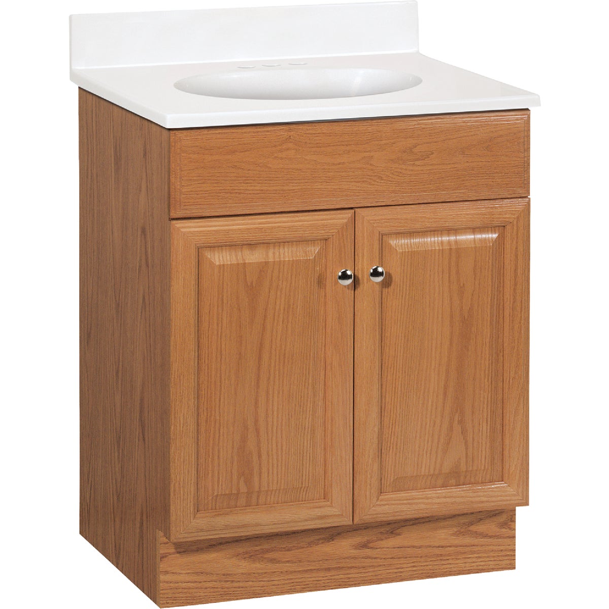 Continental Cabinets Richmond Oak 24-1/2 In. W x 35-1/4 In. H x 18-1/2 In. D Vanity with White Cultured Marble Top