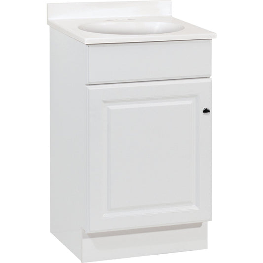 Continental Cabinets Richmond White 19 In. W x 35-1/4 In. H x 17 In. D Vanity with White Cultured Marble Top