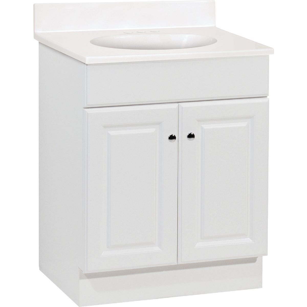 Continental Cabinets Richmond White 24-1/2 In. W x 35-1/4 In. H x 18-1/2 In. D Vanity with White Cultured Marble Top