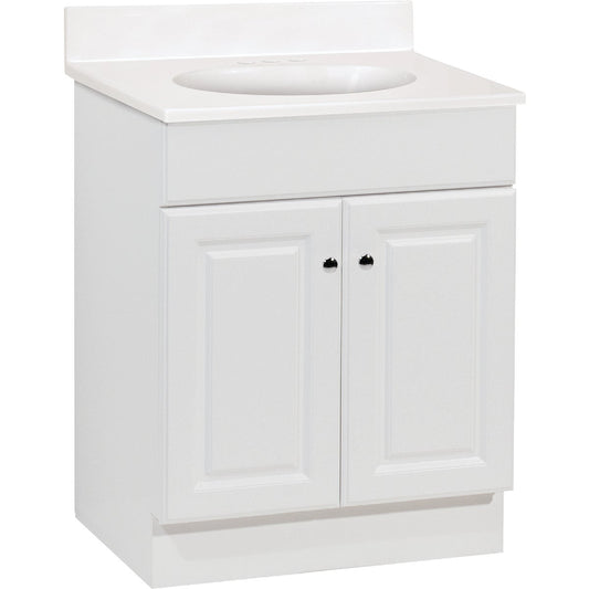 Continental Cabinets Richmond White 24-1/2 In. W x 35-1/4 In. H x 18-1/2 In. D Vanity with White Cultured Marble Top