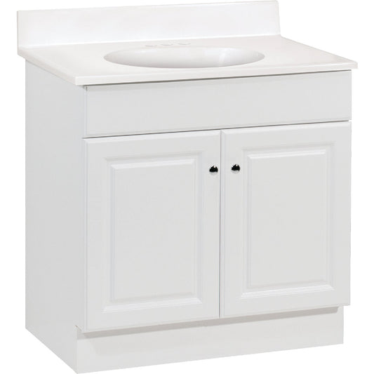 Continental Cabinets Richmond White 30-1/2 In. W x 35-1/4 In. H x 18-1/2 In. D Vanity with White Cultured Marble Top