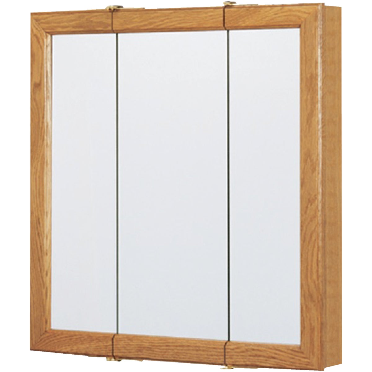 Continental Cabinets Oak 30 In. W x 28-3/4 In. H x 4-1/2 In. D Tri-View Surface Mount Medicine Cabinet