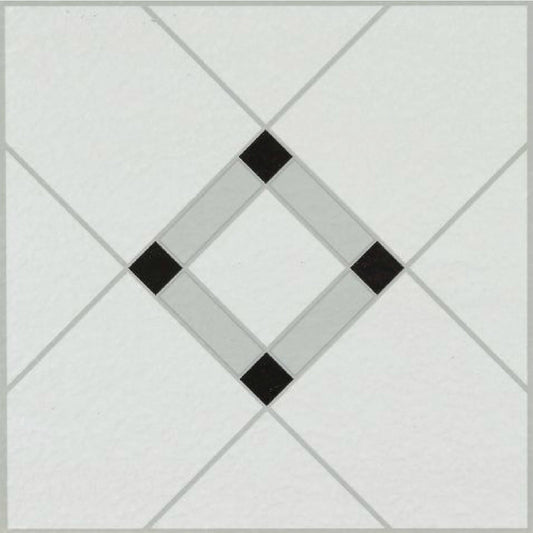 Armstrong Units Collection Lattice Lane Black/White 12 In. x 12 In. Vinyl Floor Tile (45 Sq. Ft./Box)