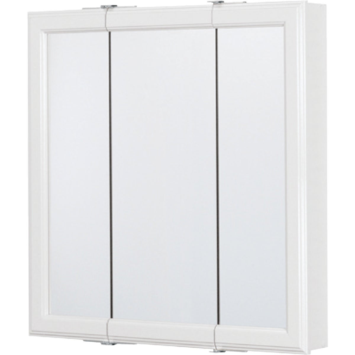 Continental Cabinets White 30 In. W x 28-3/4 In. H x 4-1/2 In. D Tri-View Surface Mount Medicine Cabinet