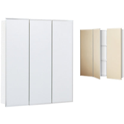 Continental Cabinets Frameless Beveled 24 In. W x 25 In. H x 4-1/4 In. D Tri-View Surface Mount Medicine Cabinet
