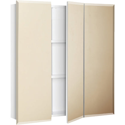 Continental Cabinets Frameless Beveled 24 In. W x 25 In. H x 4-1/4 In. D Tri-View Surface Mount Medicine Cabinet