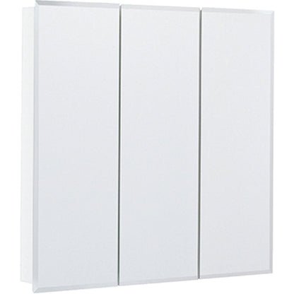 Continental Cabinets Frameless Beveled 30 In. W x 29-3/4 In. H x 4-1/4 In. D Tri-View Surface Mount Medicine Cabinet
